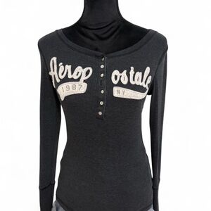 Aeropostale Women's Black Long Sleeve Top